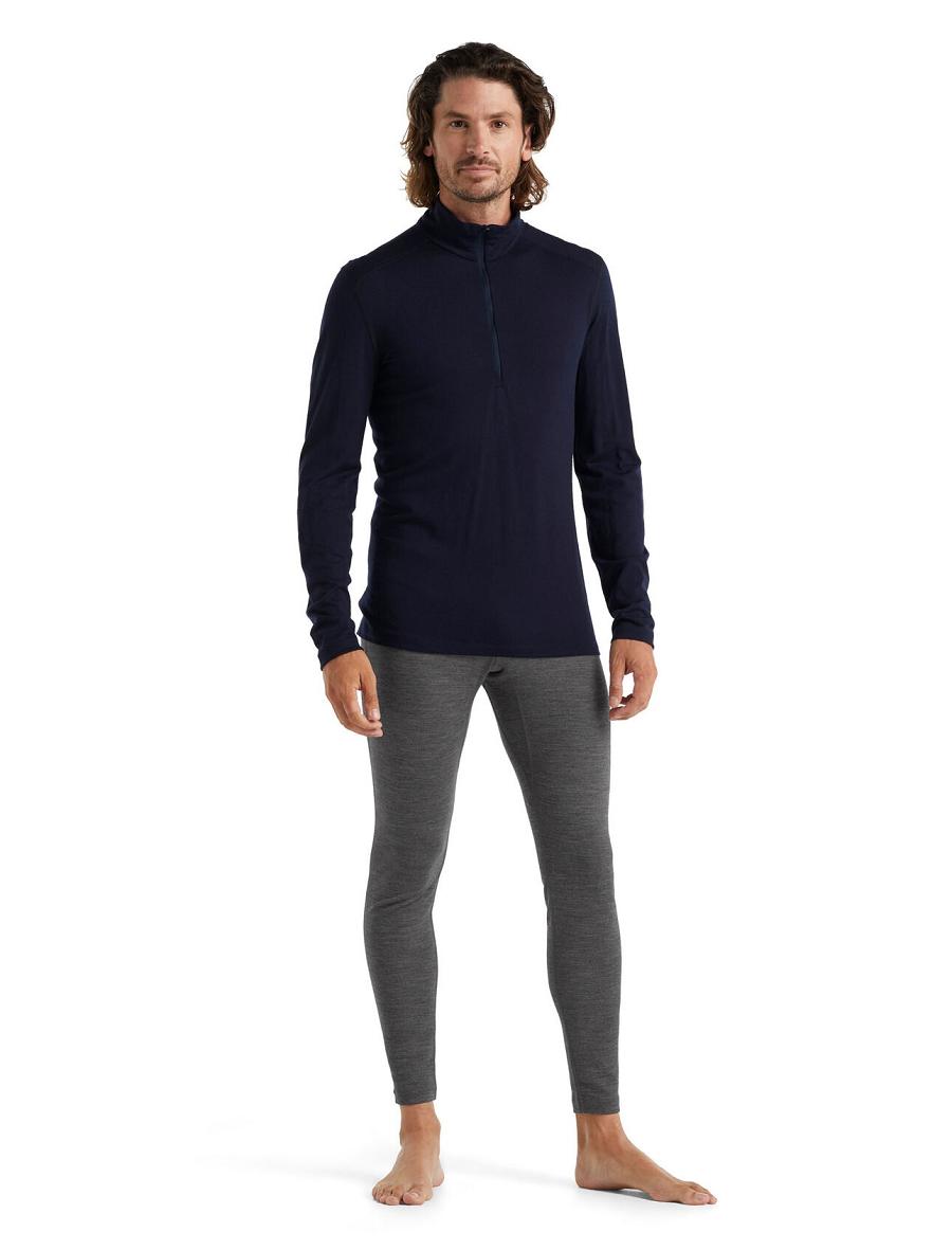 Base Layers Icebreaker Merino 200 Oasis Long Sleeve Half Zip Thermal Top Męskie Granatowe | PL 1588FDNM